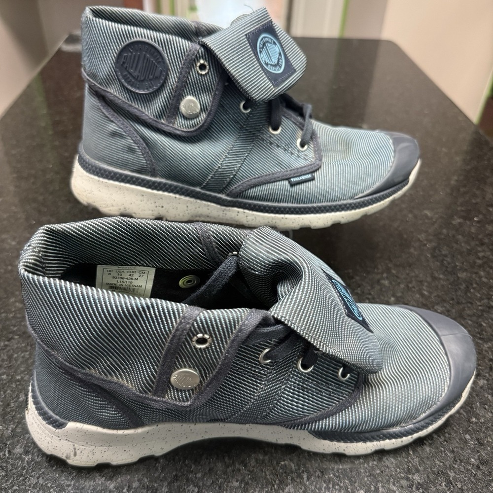 Palladium Pampa Hi Cuff W Canvas Boots Gray Blue Women's Size 10 93708-428-M - Picture 9 of 9